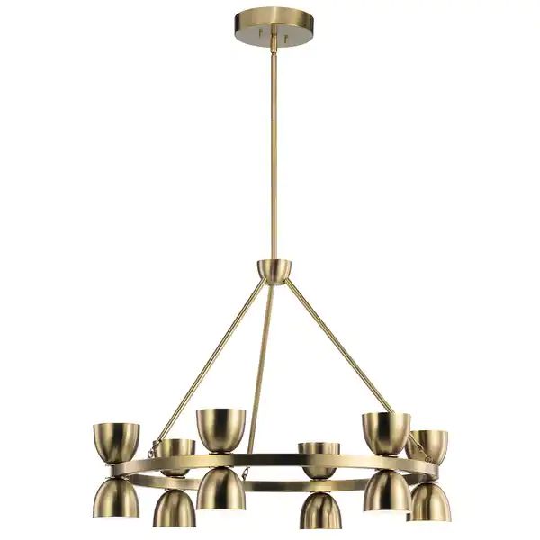 Kichler Baland 31 Inch 12 Light Chandelier in Brushed Natural Brass - On Sale - Overstock - 33858... | Bed Bath & Beyond