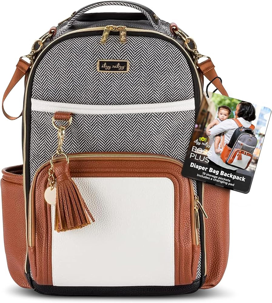 Itzy Ritzy Diaper Bag Backpack – Large Capacity Boss Plus Baby Backpack Diaper Bag Featuring 19... | Amazon (US)