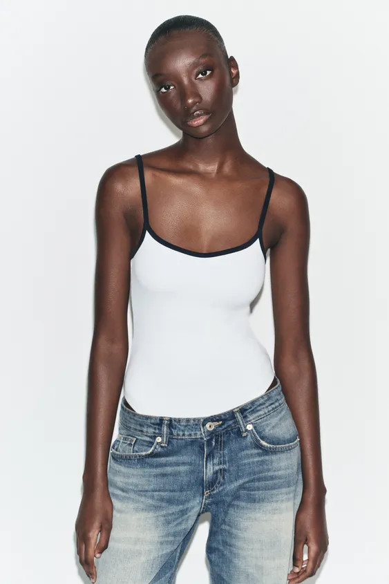 CONTRAST TRIM BODYSUIT | Zara US