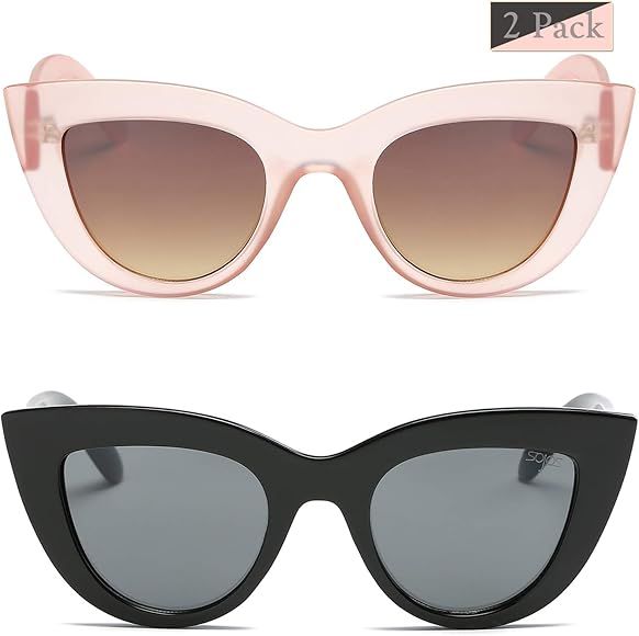 Retro Vintage Cateye Sunglasses for Women Plastic Frame Mirrored Lens SJ2939 | Amazon (US)