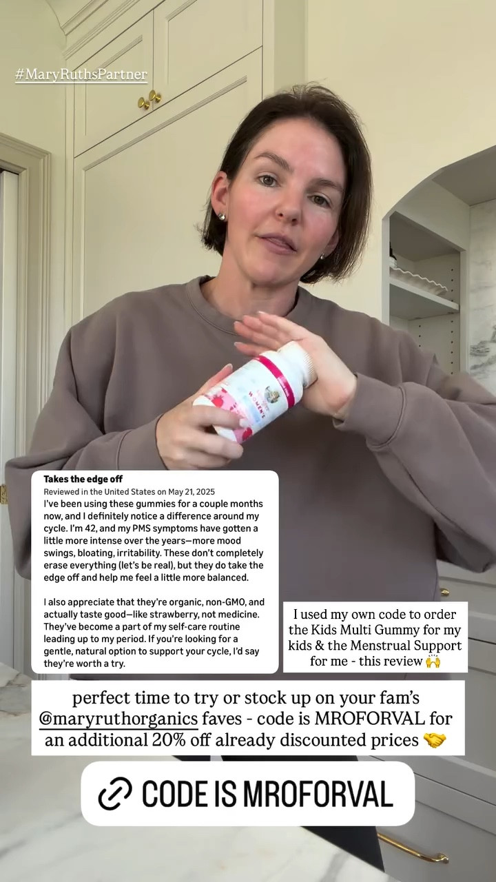 perfect time to try or stock up on your fam's @maryruthorganics faves - code is MROFORVAL for an additional 20% off already discounted prices 🤝

I used my own code to order the Kids Multi Gummy for my kids & the Menstrual Support for me

#LTKSaleAlert #LTKHome #LTKKids