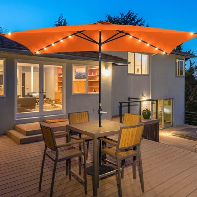 Donzella 120'' x 78'' Rectangular Lighted Market Umbrella | Wayfair North America