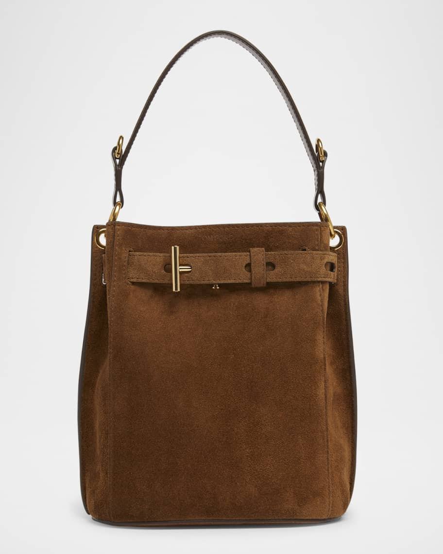 TOM FORD Audrey Mini Bucket Bag in Calfskin Suede | Neiman Marcus