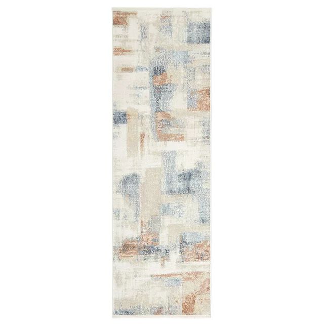 Mainstays Neutral Abstract Washable Indoor Area Rug, Abstract Neutral, 2'x6' | Walmart (US)