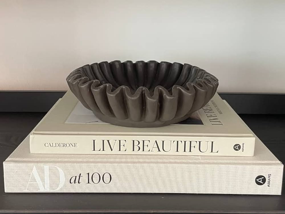 Nico Fluted Ruffle Decorative Bowl - Home Decor Accents for Living Room Styling Coffee Table Book... | Amazon (US)