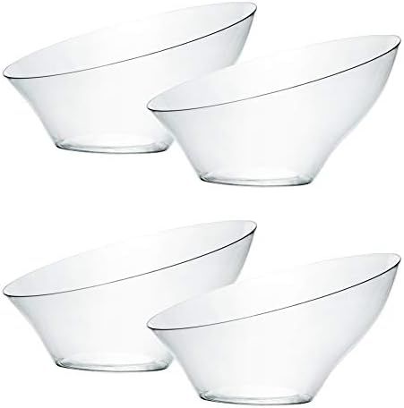 Plasticpro Disposable Angled Plastic Bowls Round Small Serving Bowl, Elegant for Party's, Snack, ... | Amazon (US)