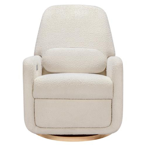 Ubabub Arc Modern Ivory Boucle Electronic Recliner Swivel Glider with USB port | Kathy Kuo Home