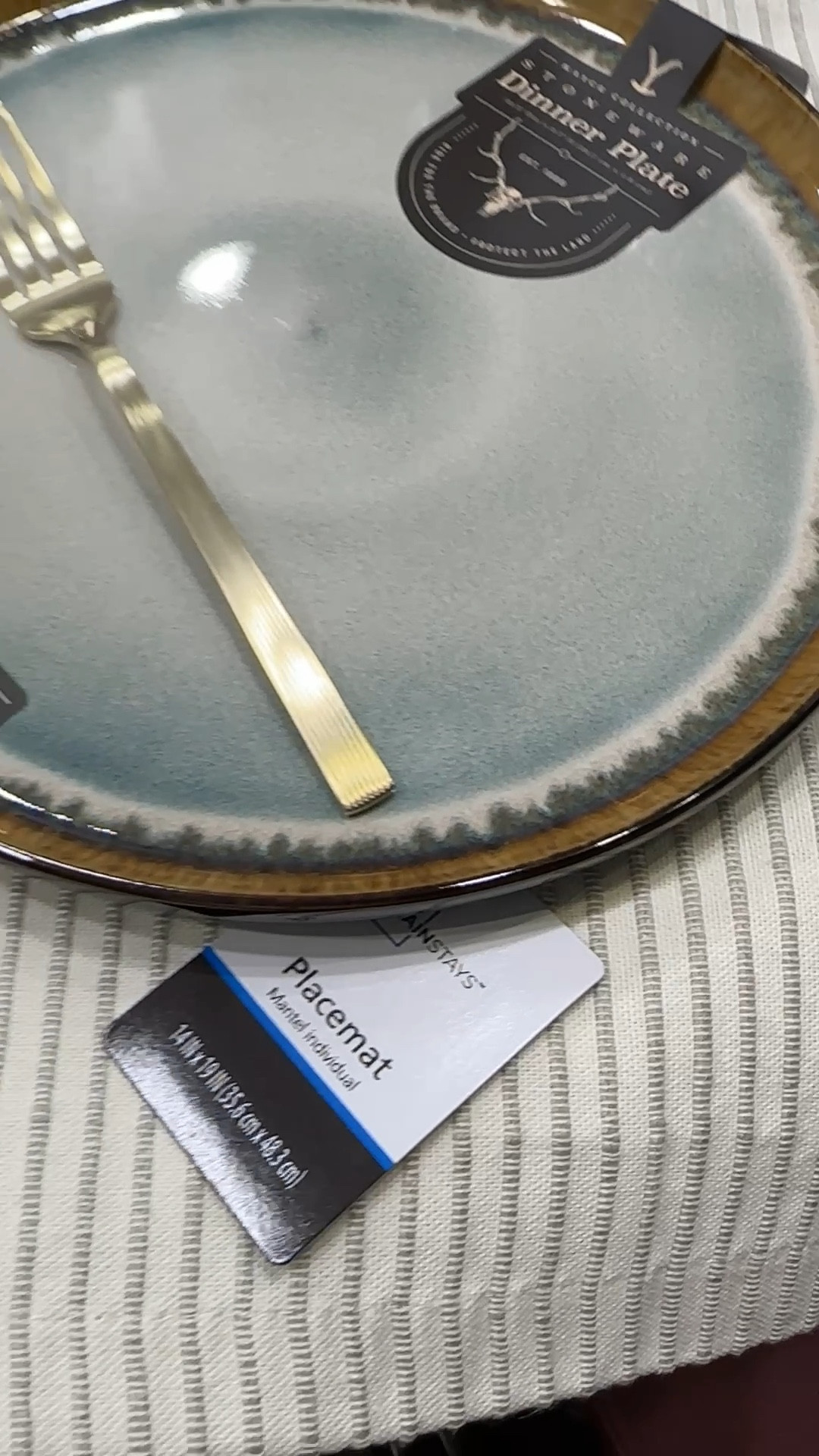 Steak dinner with these new Yellowstone Kayce Ceramic plates on these cream placemats. #plates #dinnerware #yellowstone #athomewithdsf 

#LTKHome #LTKfoodie