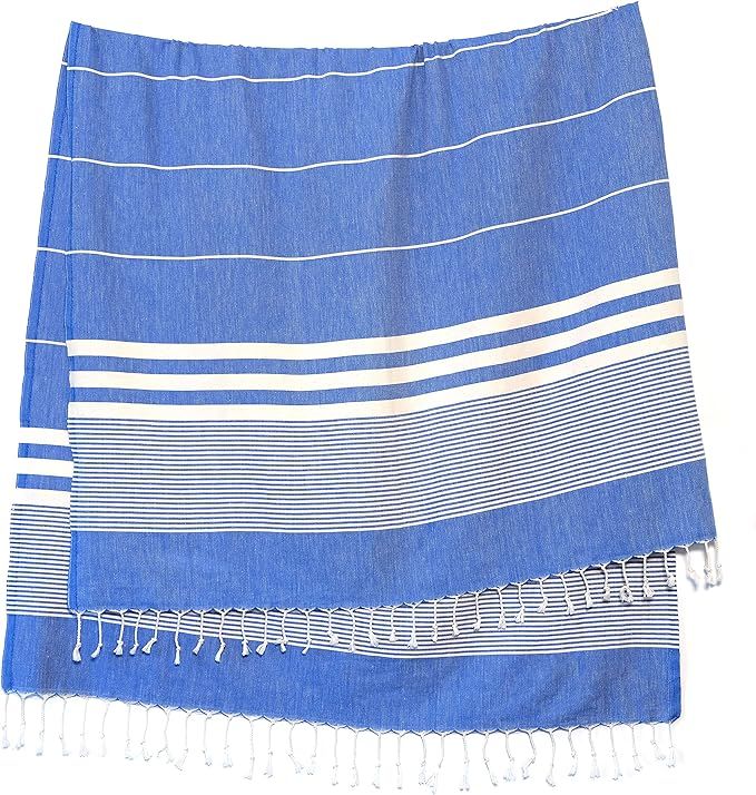 Turkish Towels by SunSpun Linens - 39x71in No-Shrink Pre-Washed Pestemal Cotton Oversized Turkish... | Amazon (US)