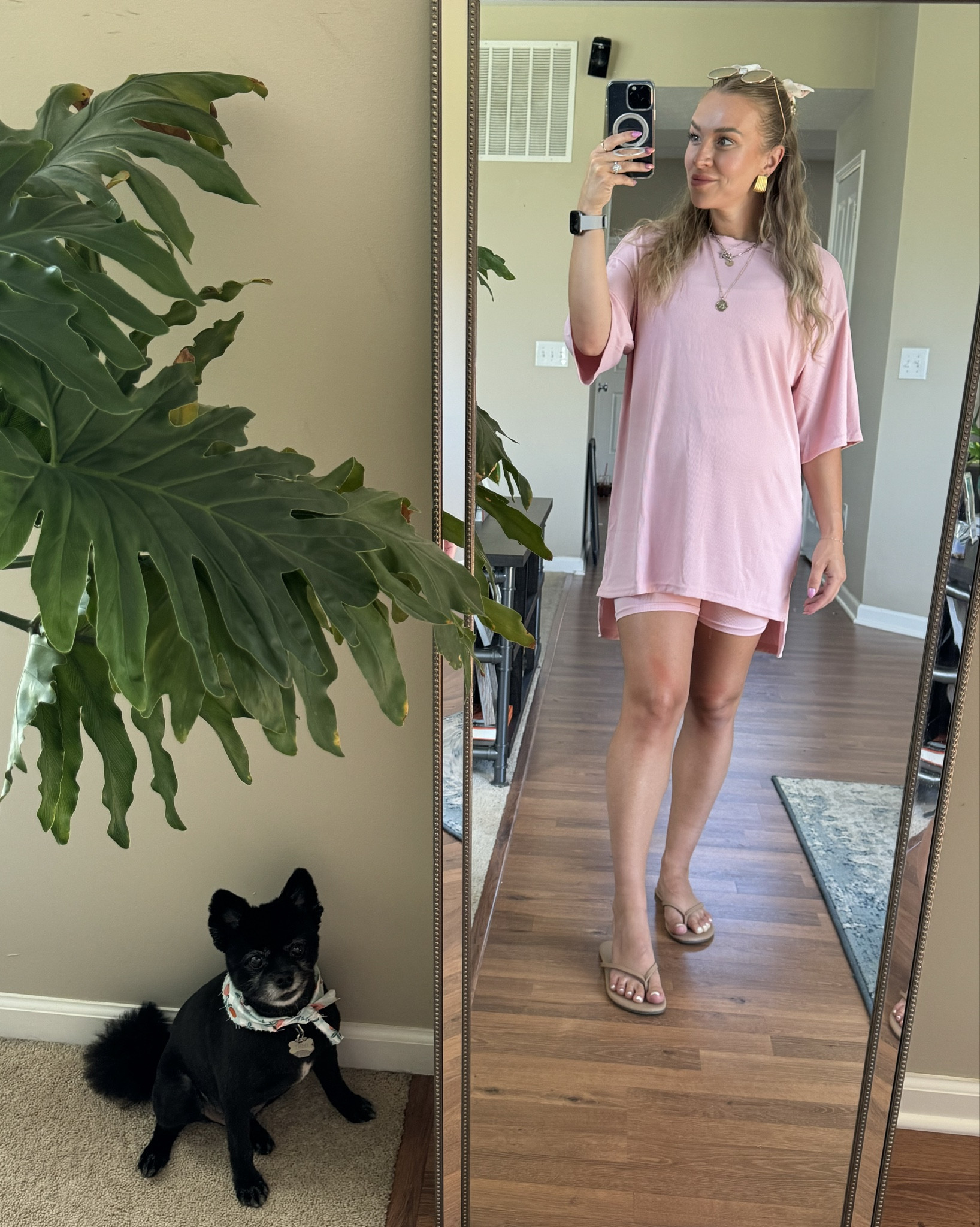 New favorite 2 piece set! Wearing a medium to give room for bump growth, I would normally wear a small!

Wearing color taupe in the faux leather flip flops

Minimalist summer makeup favorites linked

#LTKBaby #LTKBump #LTKSummerSales