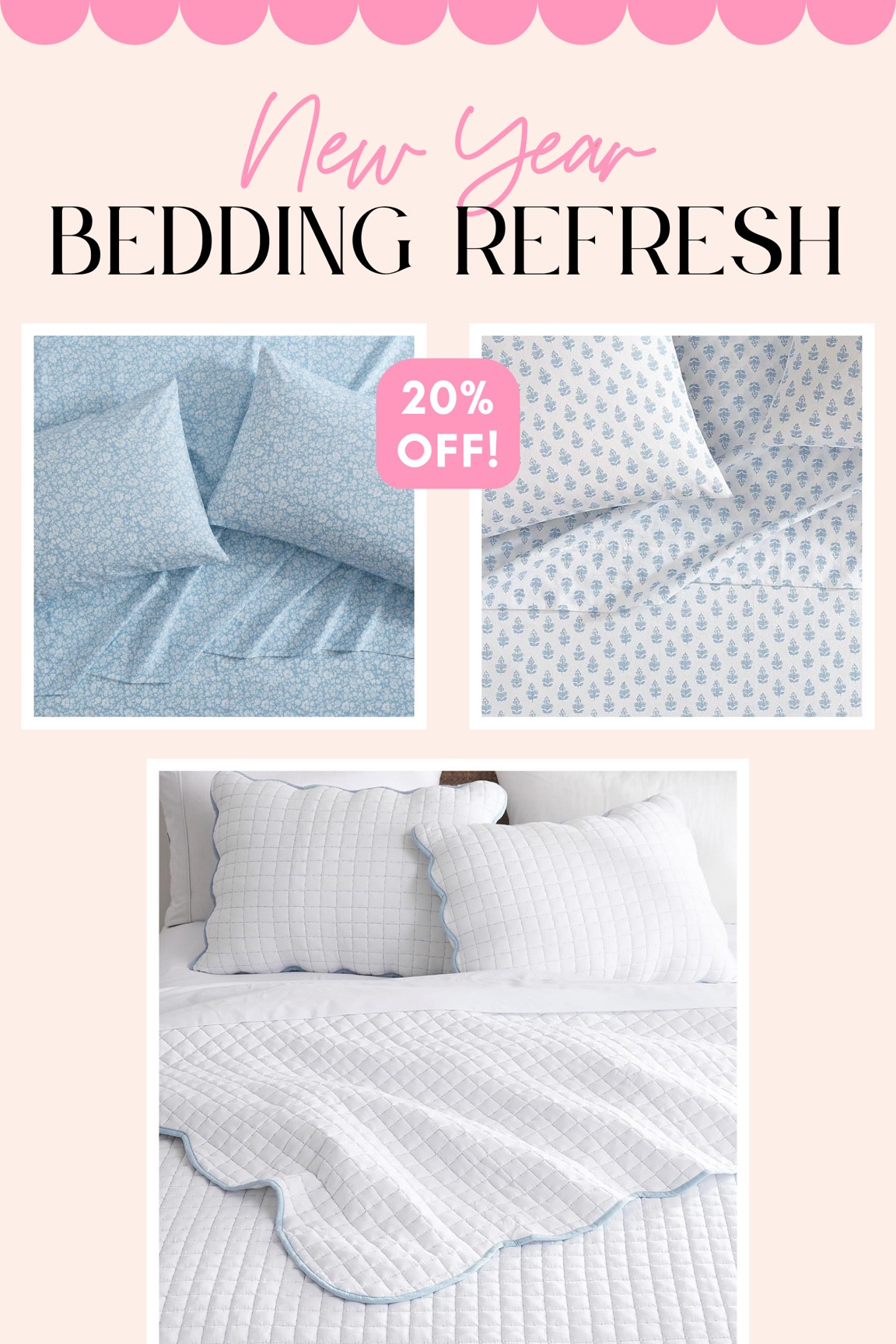 Loving these blue & white block print sheets that are 20% off! 
Choose the “save with used” option to save 50%! 

#LTKSaleAlert #LTKFindsUnder50 #LTKHome