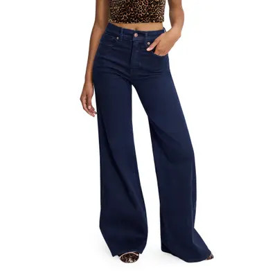 Good American Good Waist High Waist Wide Leg Palazzo Jeans in Indigo1153 at Nordstrom, Size 12 | Nordstrom