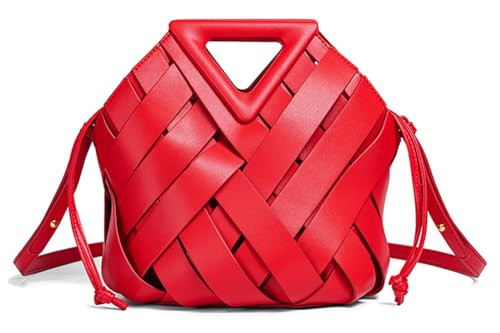 Vegan Leather Clutch Purses for Women Woven Small Crossbody Shoulder Bag Cute Top Handle Handbags... | Amazon (US)