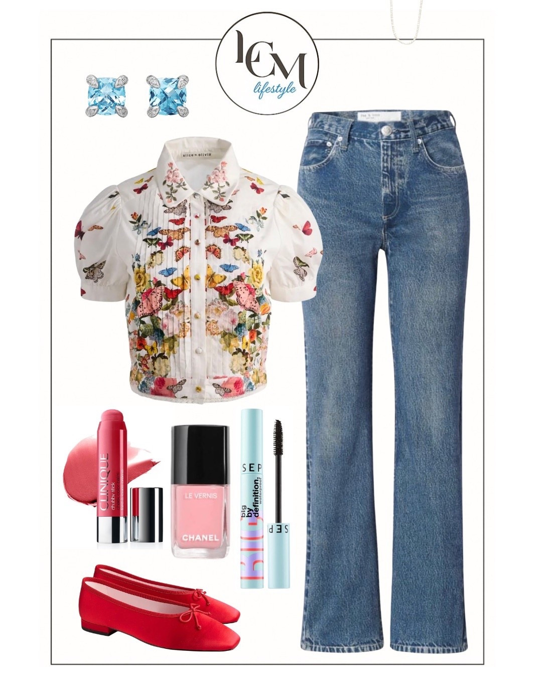 Spring color on parade! Lots of choices to recreate this outfit below. 
#lcmlifestyle #floralblouse #jeansoutfit #redflats

#LTKSpringSale #LTKBeauty #LTKTravel