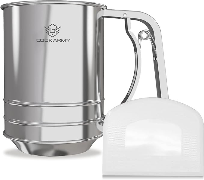 Cook Army Flour Sifter for Baking, 3 Cup Flour Sifter Stainless Steel, Double-layer Baking Sifter... | Amazon (US)
