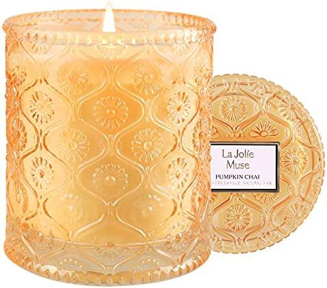 Amazon.com: LA JOLIE MUSE Fall Candles, Pumpkin Chai Scented Candle, Candle Gifts, Natural Soy Ca... | Amazon (US)