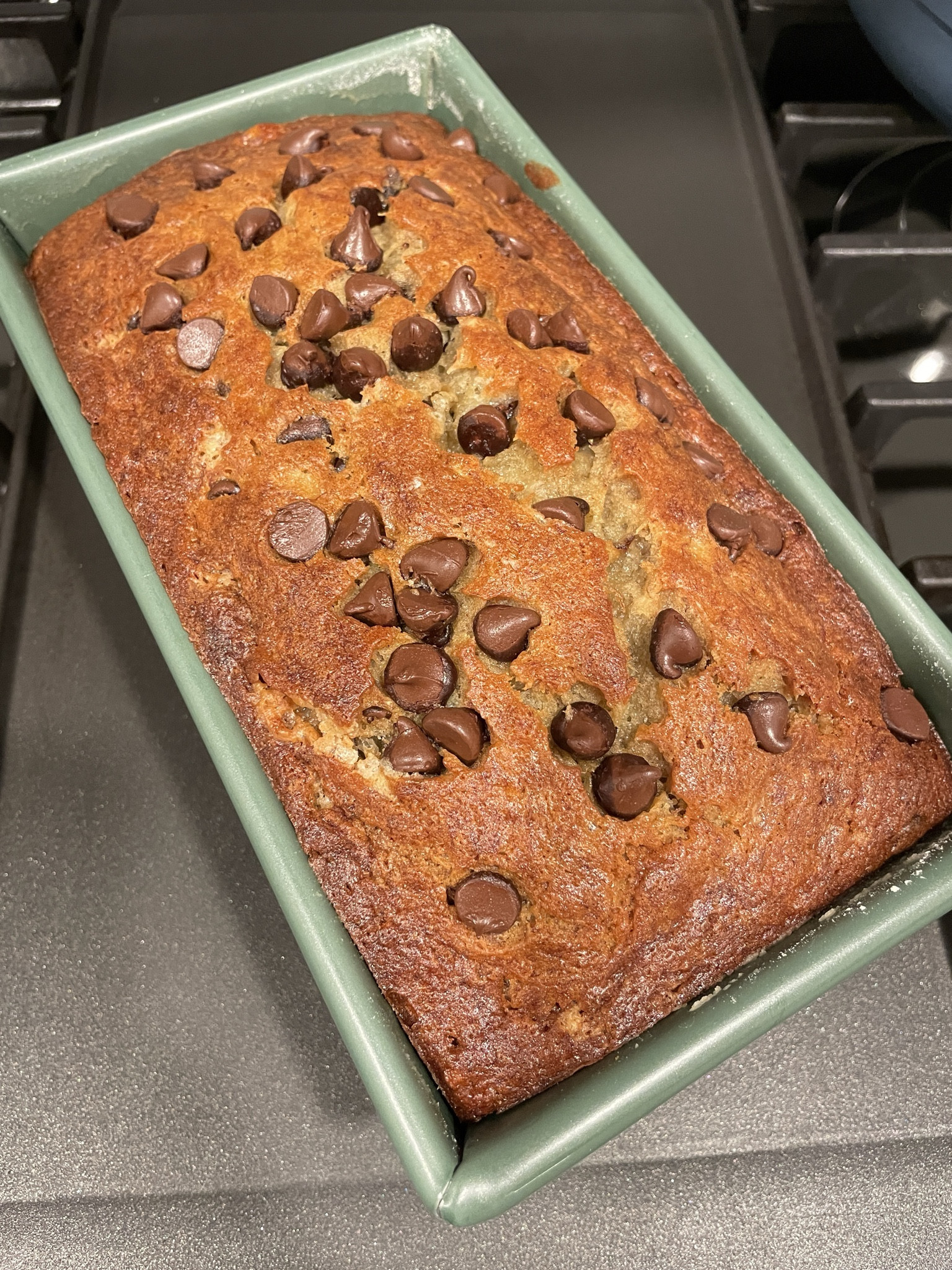 chocolate chip banana bread!!! this Great Jones bread loaf pan is everything, all you gotta do is grease it with some butter and then pour your mixture in & you’re set 😍 

#LTKGiftGuide #LTKhome #LTKfindsunder50
