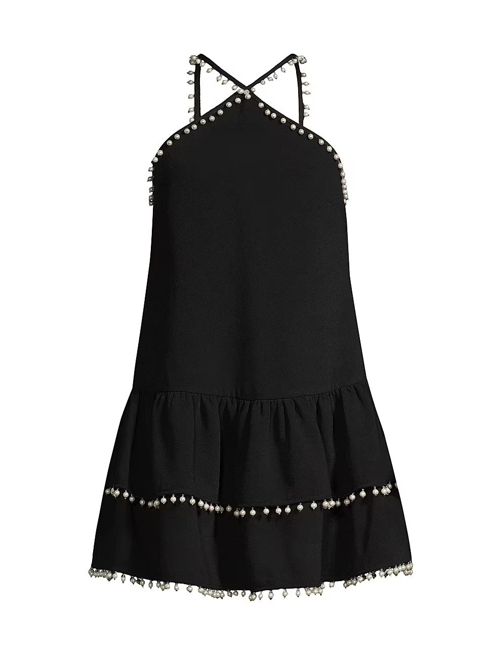 Feathering Halter Embellished Shift Dress | Saks Fifth Avenue