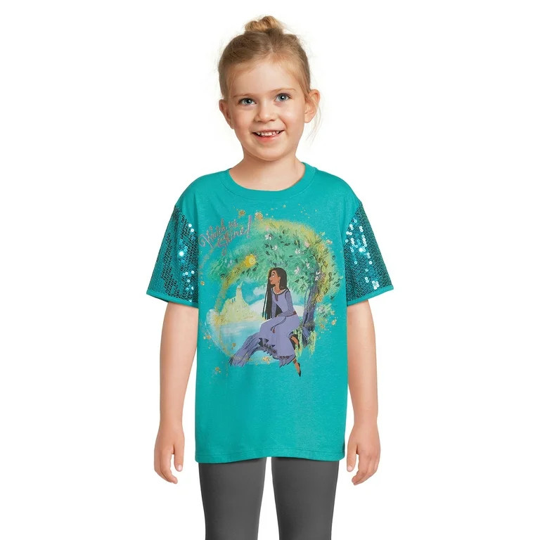 Disney Wish Girls Shortsleeve T-Shirt, Sizes 4-16 | Walmart (US)