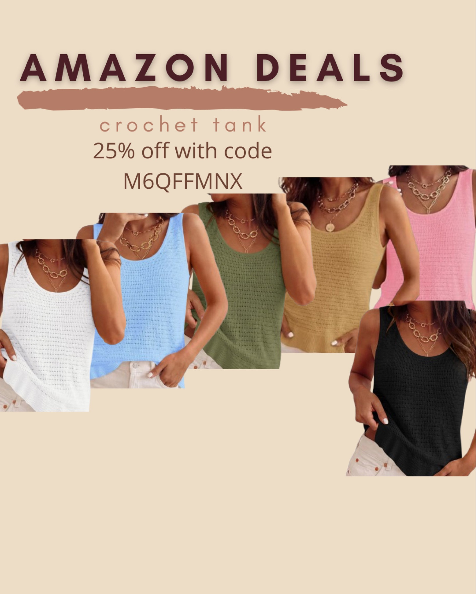 $14-$18 ends 5/6

Amazon fashion
Amazon deals
Crochet tank
Summer top


#LTKSaleAlert