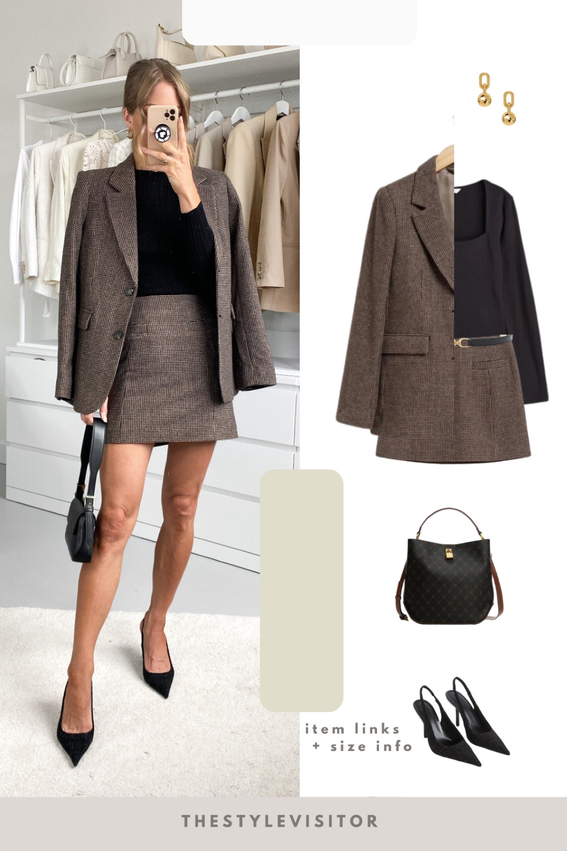 Fall suit wearing check mini skirt (32) and single breasted blazer  (34). Blazer has an oversized fit and if you stick to your normal size you can easily wear a sweater underneath. I personally sized down to 34. Read the size guide/size reviews to pick the right size.

Leave a 🖤 to favorite this post and come back later to shop

Womens suit, summer suit, 

#LTKSeasonal #LTKstyletip #LTKeurope