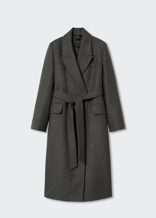 Long coat with lapels -  Women | Mango United Kingdom | MANGO (UK)