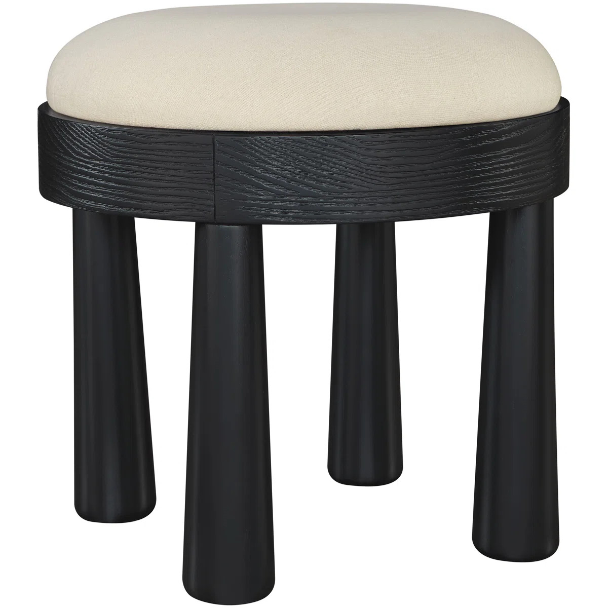 Larea Linen Textured Fabric Upholstered Ottoman | Wayfair North America
