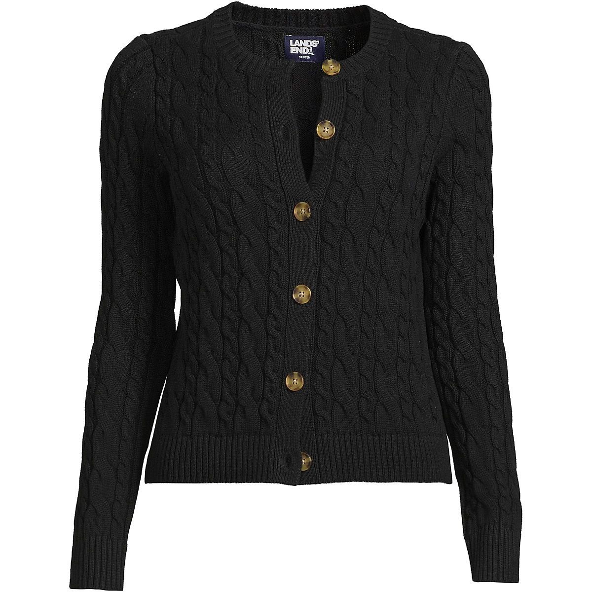 Women's Cotton Drifter Cable Cardigan Sweater | Lands' End (US)