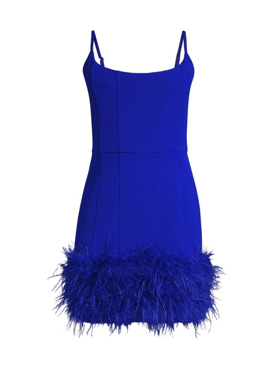 Louisa Feather-Trim Minidress | Saks Fifth Avenue