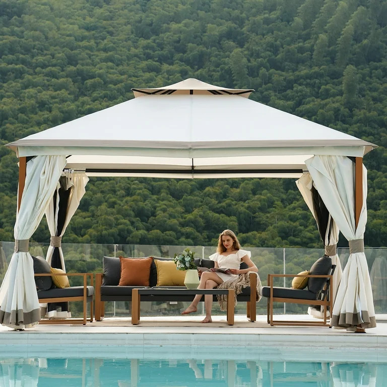 Grand Patio 10x13 FT Outdoor Double Quick Assembly Detachable Vent Soft Top Gazebo with Mosquito ... | Walmart (US)