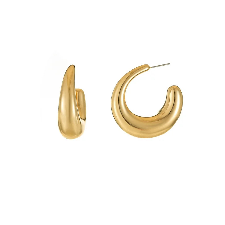 Time and Tru Goldtone Bubble Hoop Earring, 1 Pair - Walmart.com | Walmart (US)