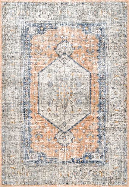 Peach Florid Dreams 6' 7" x 9' Area Rug | Rugs USA