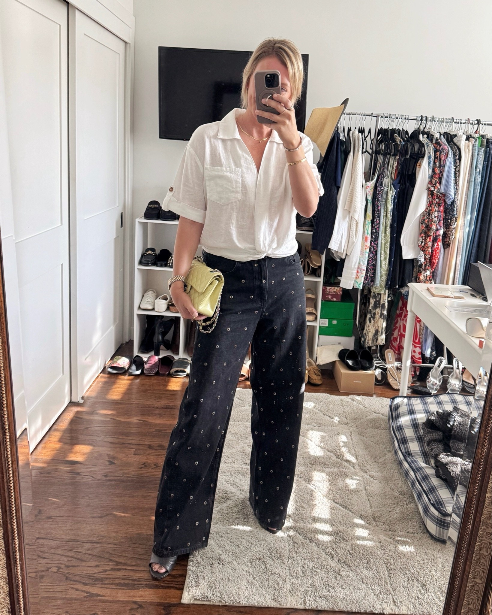 Fun eyelet detail barrel jeans currently 40% off + additional 15% off with code SUMMER15 - only a few sizes left.

#LTKootd #LTKSaleAlert