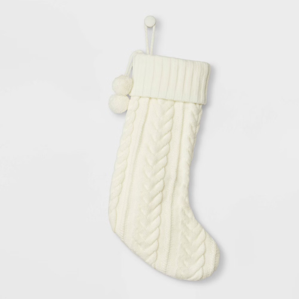 Cable Knit Christmas Stocking Ivory - Wondershop™ | Target