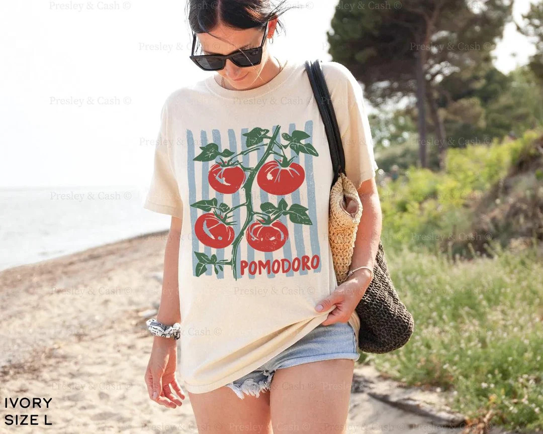 Vintage Pomodoro Tshirt Italian Market Shirt Tomato Graphic Tee La Dolce Vita Shirt Tomato Girl S... | Etsy (Global)