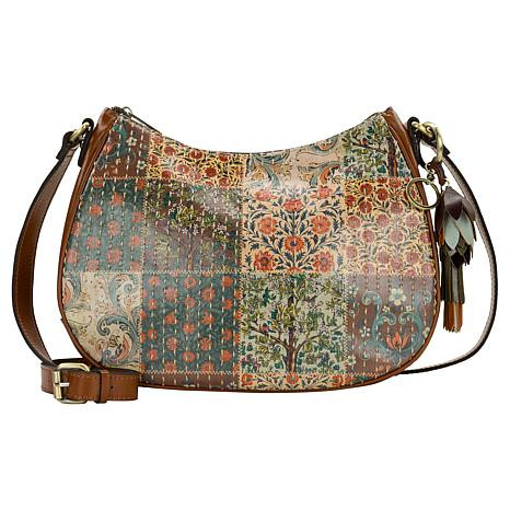 Patricia Nash Sascha Leather Hobo Bag with Flower Tassel | HSN