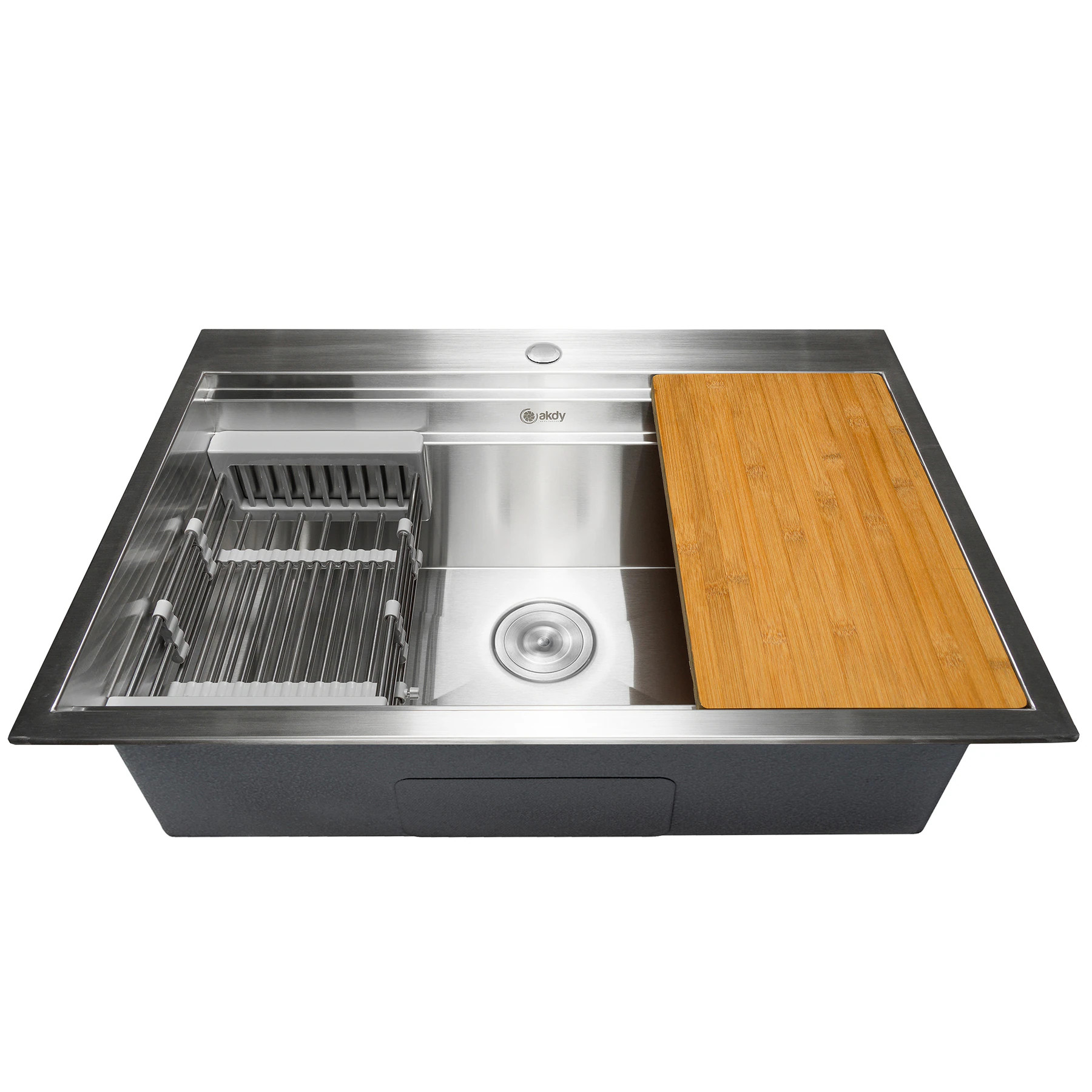 AKDY Drop-in 33-in x 22-in Stainless steel Single bowl Workstation Kitchen Sink All-in-One Kit one_size | KS0371 | Lowe's