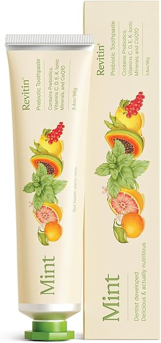Revitin Toothpaste | Fluoride-Free Prebiotic Mint Tooth Gel | No SLS, Gluten Free, Dye Free, GMO ... | Amazon (US)