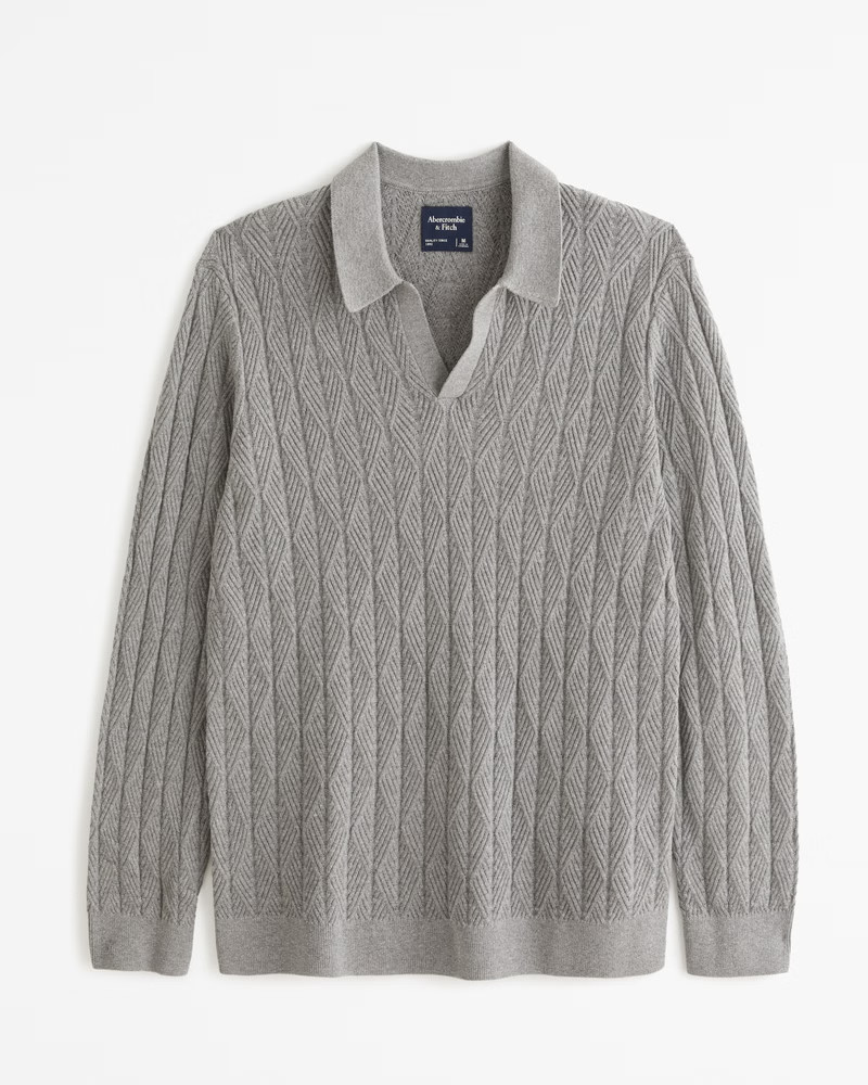 Long-Sleeve Johnny Collar Sweater Polo | Abercrombie & Fitch (US)
