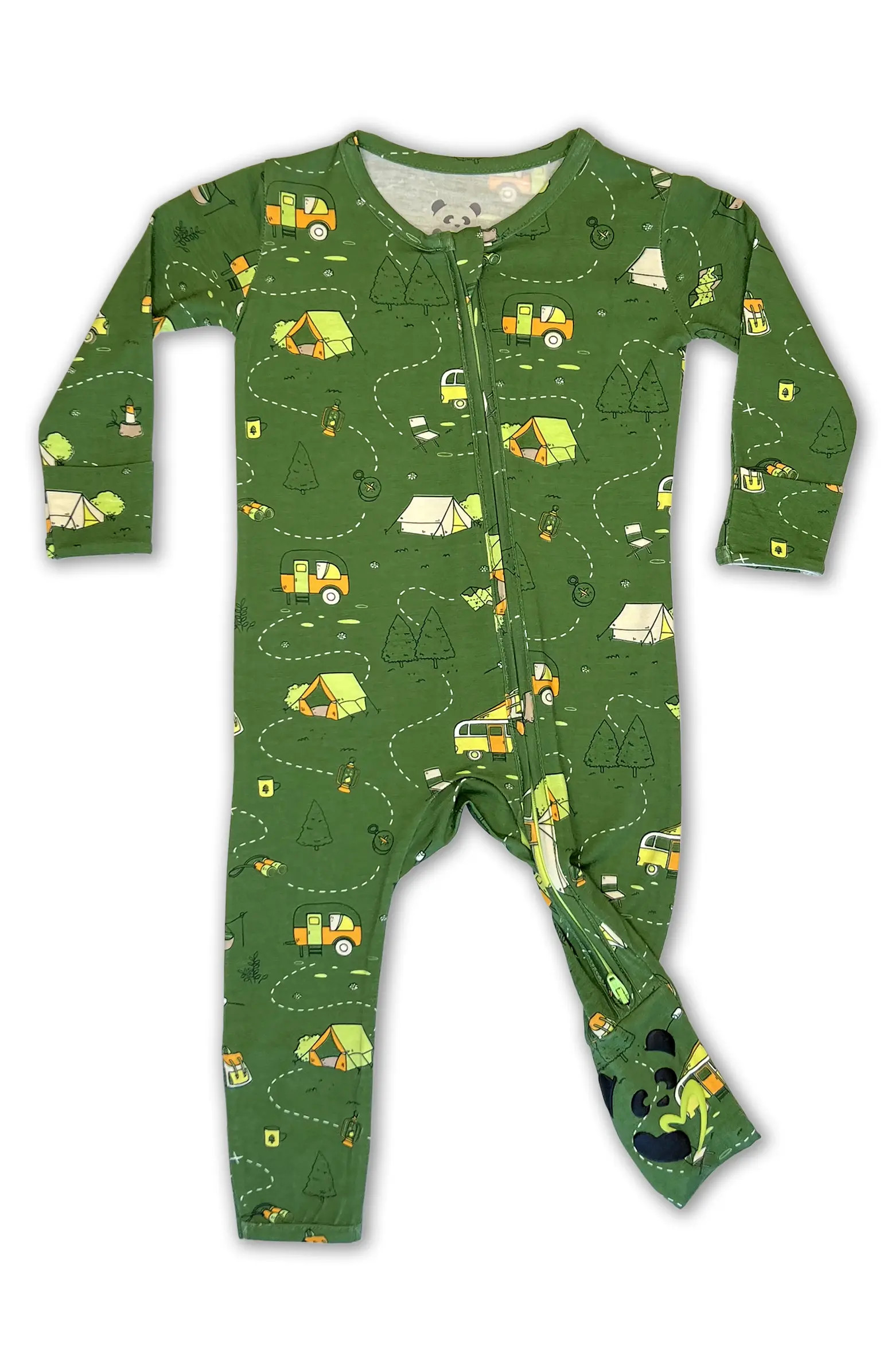 Kids' Camping Fitted One-Piece Convertible Footie Pajamas | Nordstrom