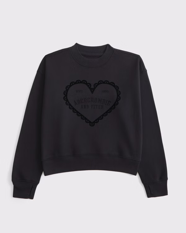 girls logo crew sweatshirt | girls tops | Abercrombie.com | Abercrombie & Fitch (US)