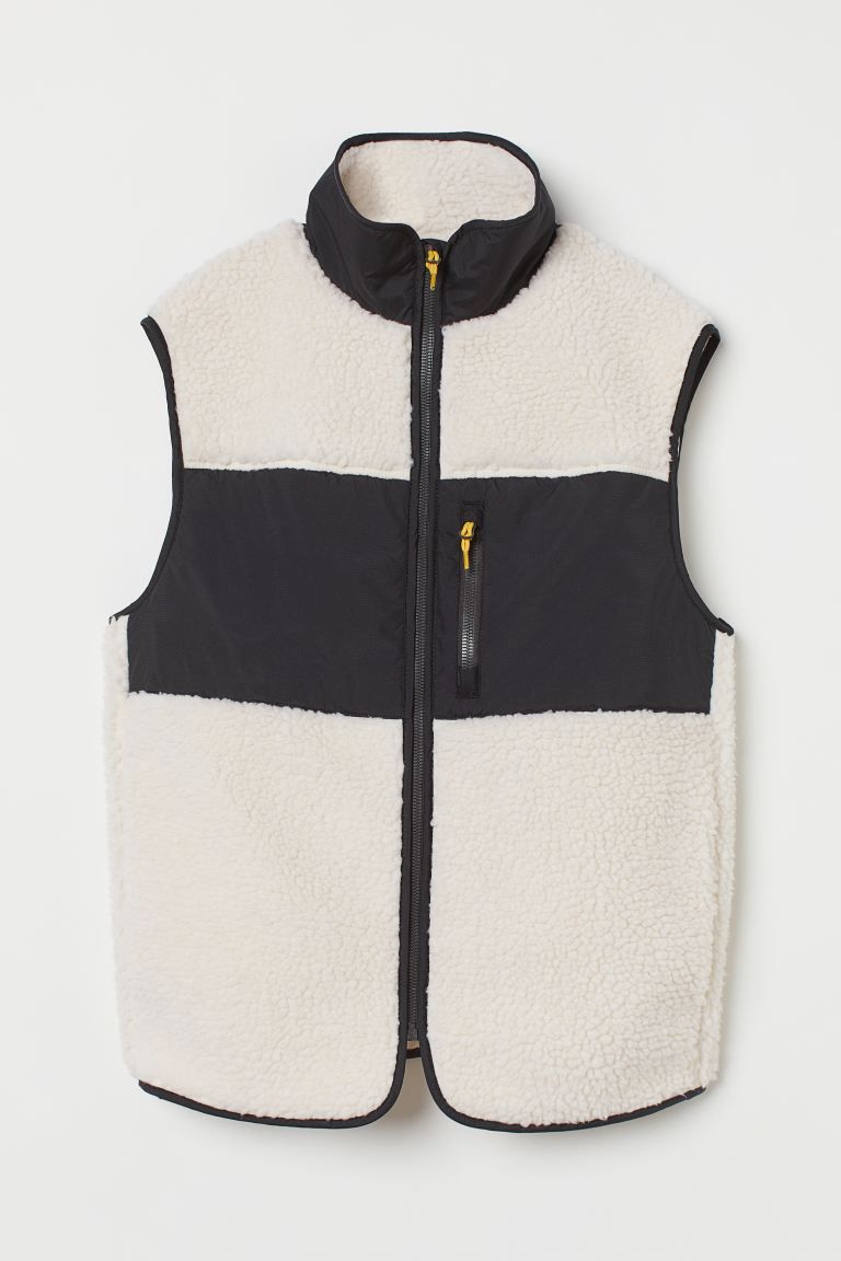 Color-block Faux Shearling Vest | H&M (US + CA)