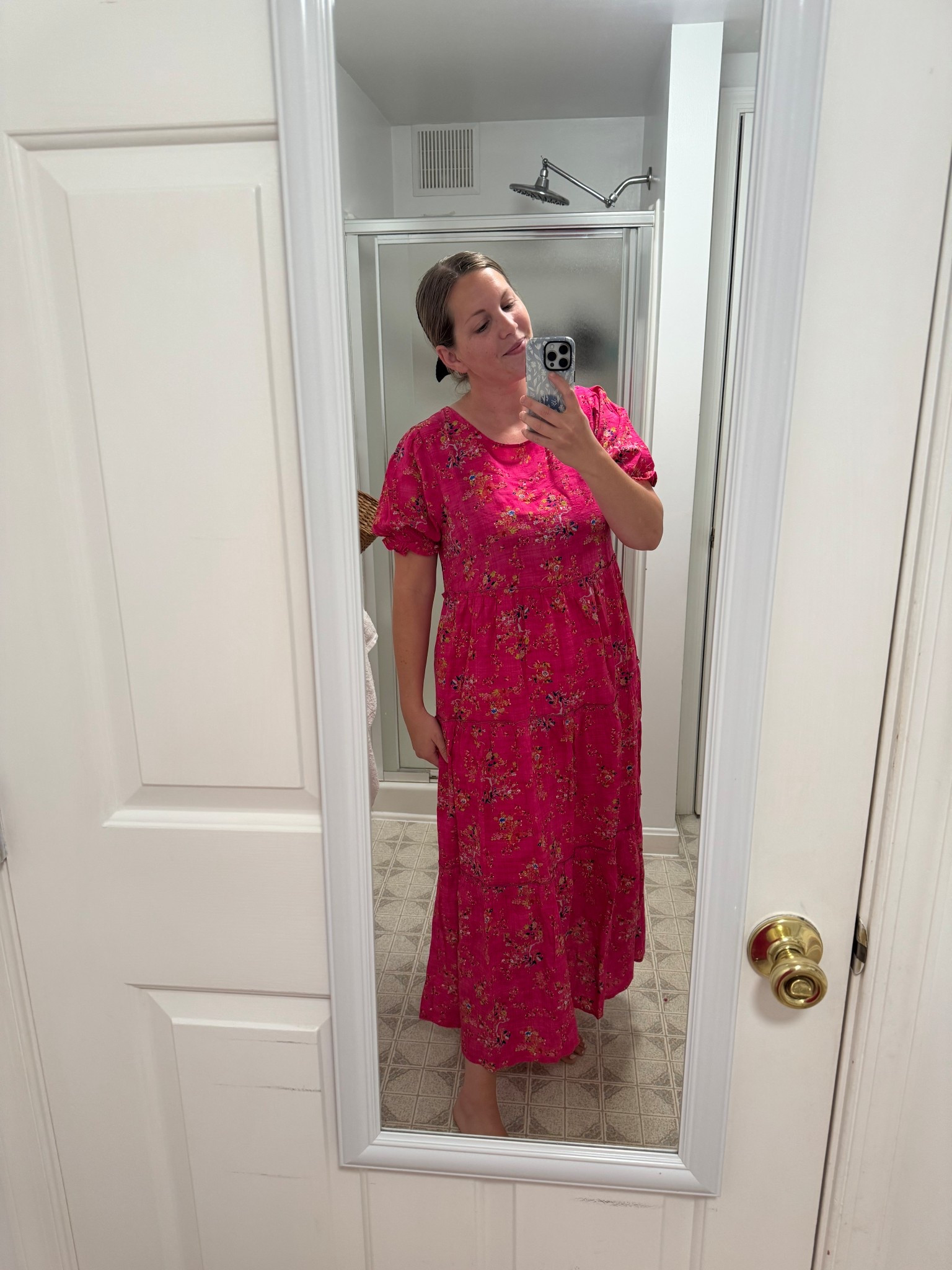 Hot pink summer maxi  dress 