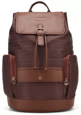 ELLE Eleganza 25L Monogram Backpack, Brown | Belk