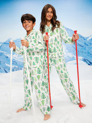 Printed Gender-Neutral Button-Front Pajama Set for Kids | Old Navy (US)