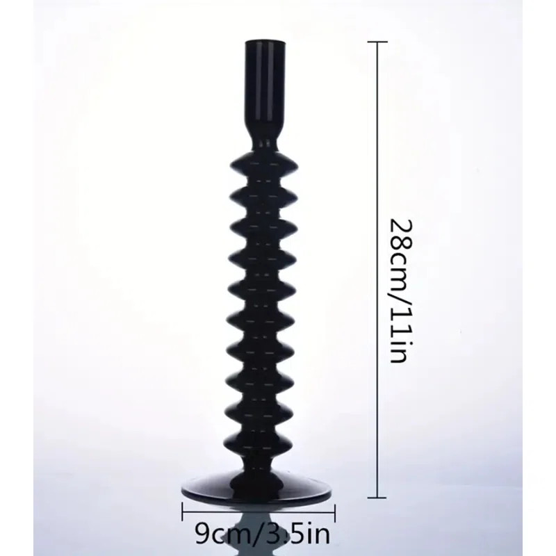 Modern Transparent Black Tall Candlesitck | Wayfair North America