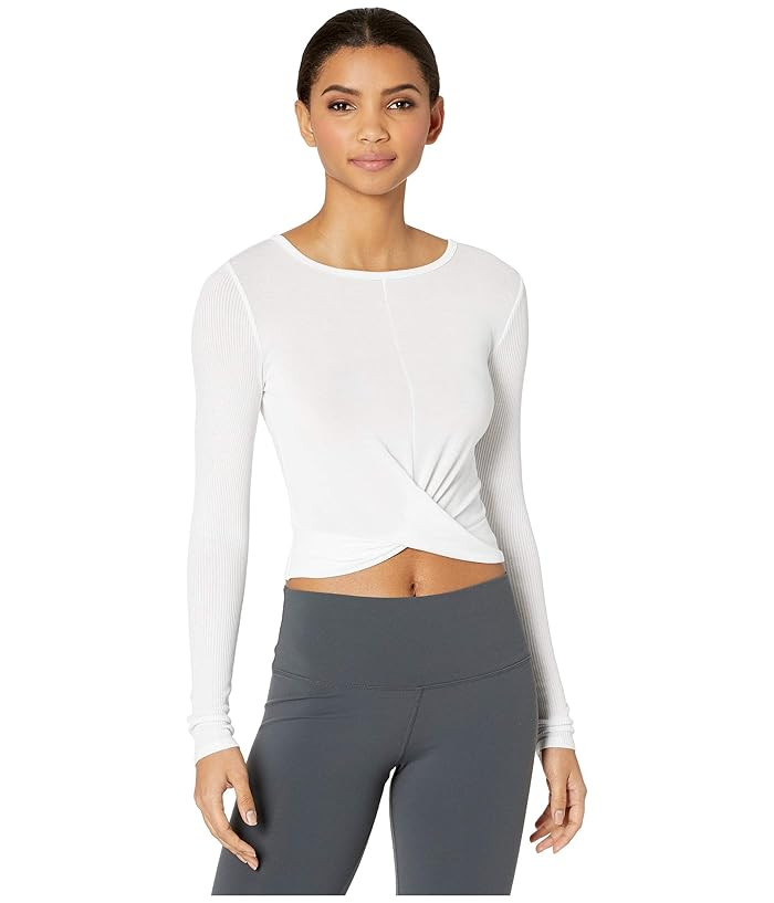 ALO Cover Long Sleeve Top (White) Women's Clothing | Zappos