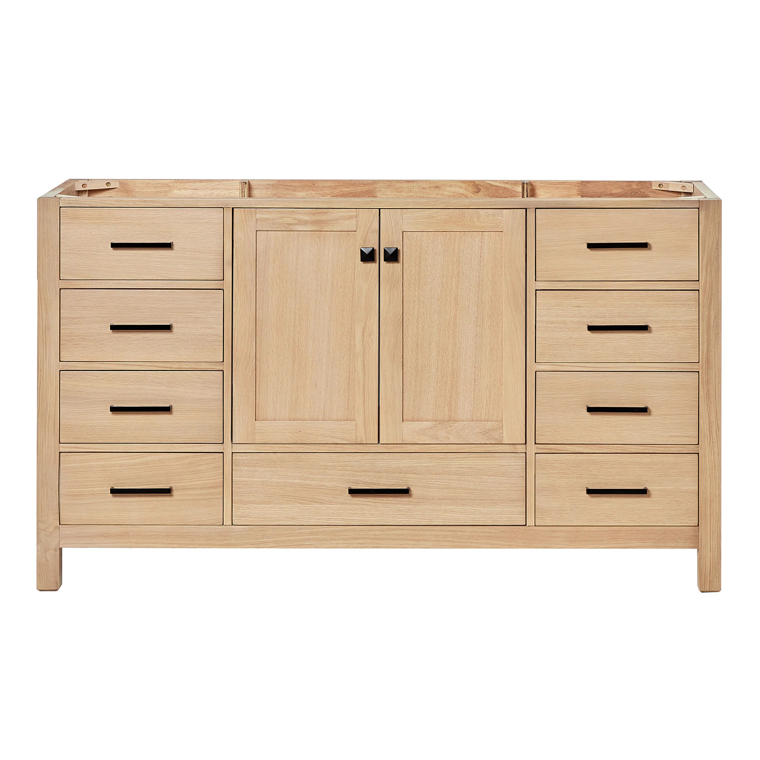 ARIEL Cambridge 60-in Oak Bathroom Vanity Base Cabinet without Top in Brown | A060S-BC-WOA | Lowe's