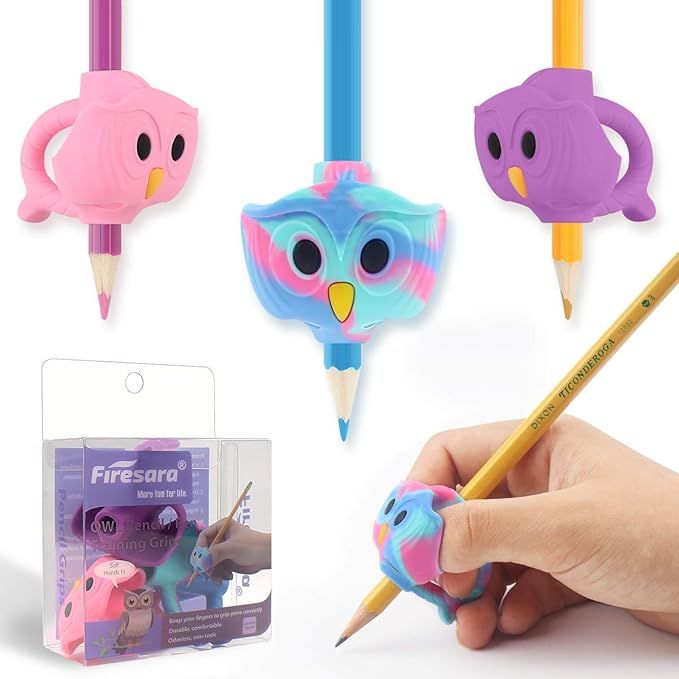 Pencil Grips, Firesara Original Owl Pencil Grips for Kids Handwriting Ergonomic 3 Fingers Sets Ai... | Amazon (US)