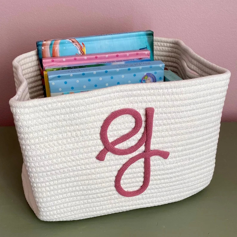 NEW STYLE Personalized Basket, Monogrammed Basket, Custom Name Basket, Baby Shower Gift Basket, T... | Etsy (US)
